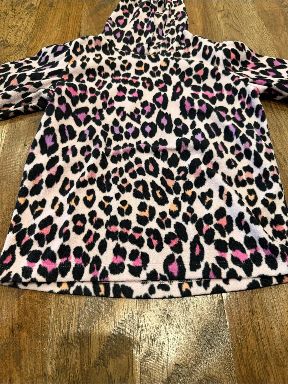 Girls Size 7/8 Pink Leopard Print Hooded Jacket